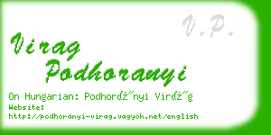 virag podhoranyi business card